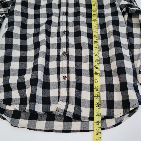 Lee Flannel Men's Medium Black/White Plaid Button Down  Long Sleeve Shirt - Picture 6 of 7